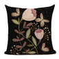 Nordic Black Cushion Covers With Sun, Moon, Floral & Fauna