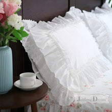 White Romantic Ruffle Lace Flouncing Cushion Covers