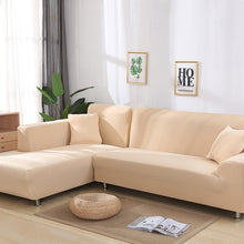 Cream Plain Colour Stretchy Sofa Covers For 1-4 Seaters