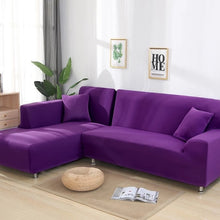 Purple Plain Colour Stretchy Sofa Covers For 1-4 Seaters
