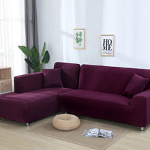 Plum Plain Colour Stretchy Sofa Covers For 1-4 Seaters