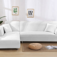 White Plain Colour Stretchy Sofa Covers For 1-4 Seaters