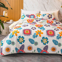 white Gorgeous Floral Quilted Bedspread 200cm x 230cm - Pillow Case Not Included