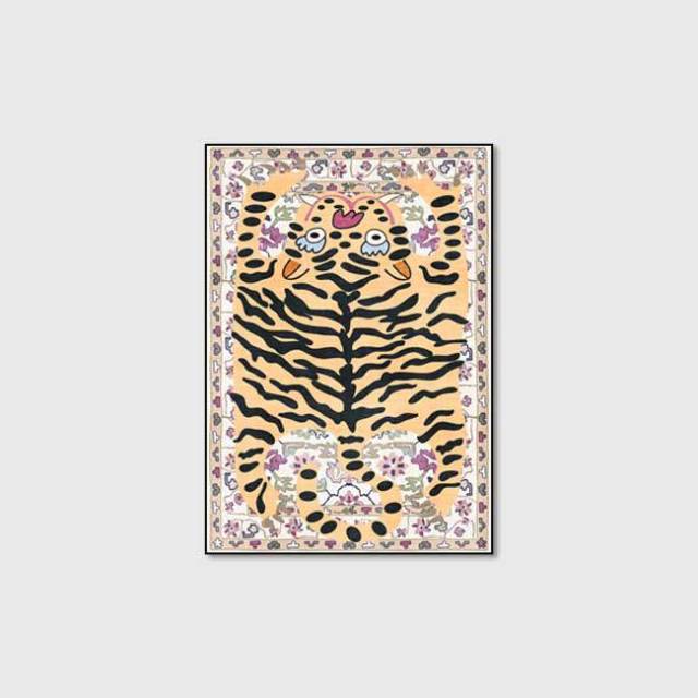 Tiger Print Persian Style Living Room / Bedroom Rugs - 100cm x 160cm