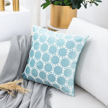 Mint Luxury Velvet Cushion Covers With Embroidered White Circles