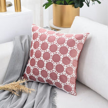Pink Luxury Velvet Cushion Covers With Embroidered White Circles