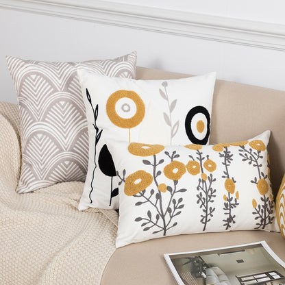 Scandi Plant & Fauna Embroidery Cushion Covers