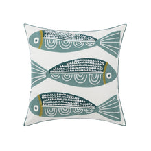 Retro Green Fish Embroidery Cushion Covers