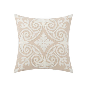 Beige Scandi Plant & Fauna Embroidery Cushion Covers