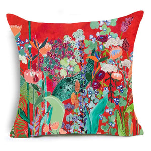 Colourful Watercolour Floral Cushion Covers