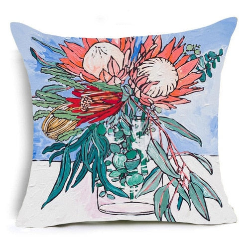 Colourful Watercolour Floral Cushion Covers