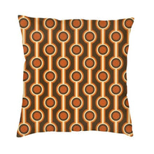 Retro Vintage Burnt Orange & Brown Cushion Cover With Circles