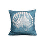 Cream Linen Cotton Cushion Covers With Blue Coral and Seahorse Prints