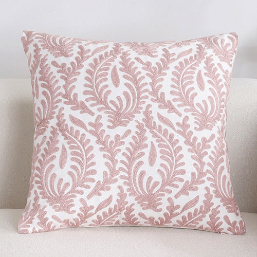 Scandinavian embroidery cushion cover - pink - Floral - Indimode