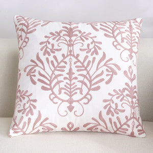 Scandinavian embroidery cushion cover - pink - VIne - Indimode