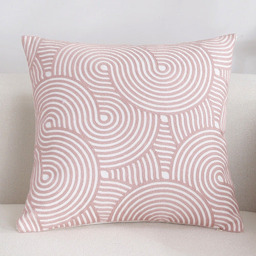 Scandinavian embroidery cushion cover - pink - Spiral - Indimode