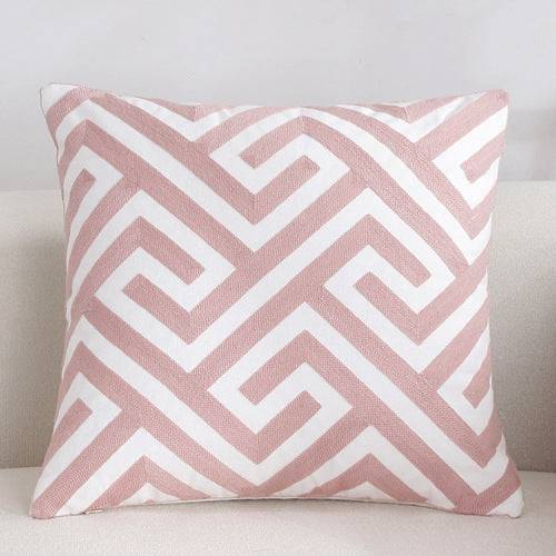 Scandinavian embroidery cushion cover - pink - Maze - Indimode