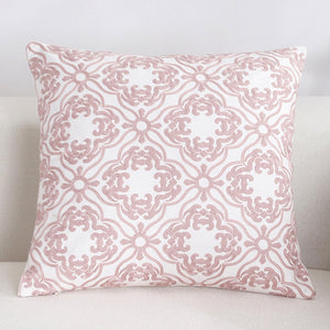 Scandinavian embroidery cushion cover - pink - Daisy - Indimode