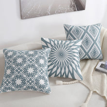 Scandinavian embroidery cushion cover - teal - Star - Indimode