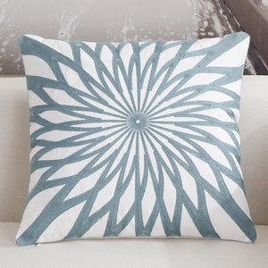 Scandinavian embroidery cushion cover - teal - Star - Indimode