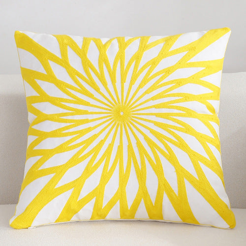 Scandinavian embroidery cushion cover - yellow - Star - Indimode