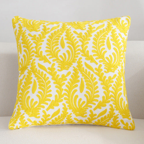 Scandinavian embroidery cushion cover - yellow - Floral - Indimode
