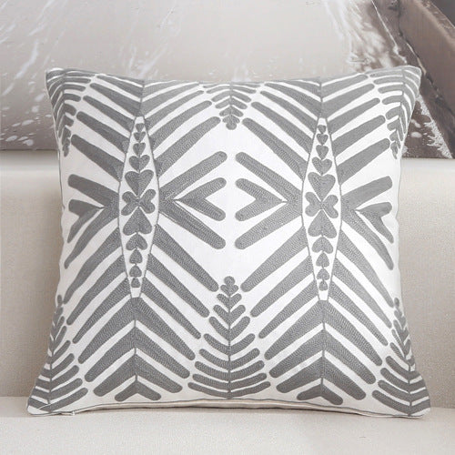 Scandinavian embroidery cushion cover - grey - Willow - Indimode