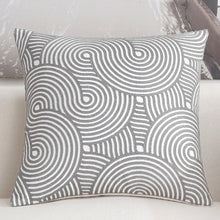 Scandinavian embroidery cushion cover - grey  - Spiral - Indimode