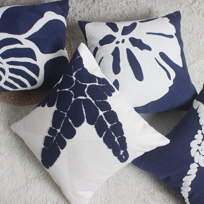 Seaside Navy Embroidery Cushion Covers