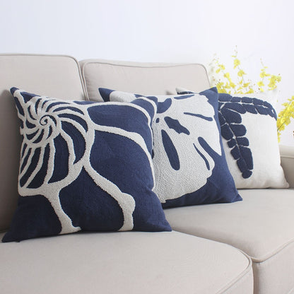 Seaside Navy Embroidery Cushion Covers