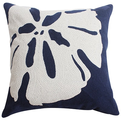 Seaside Navy Embroidery Cushion Covers