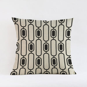 Nordic Black / Navy & Cream Geometric Cushion Covers