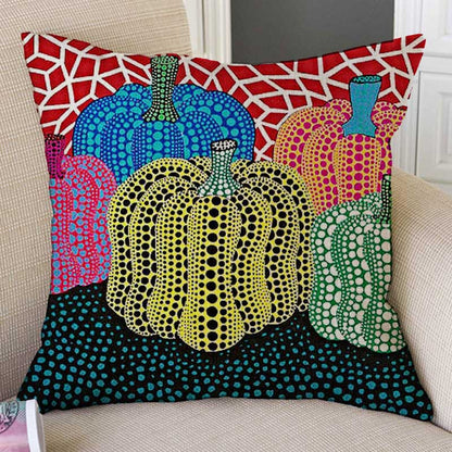 pumkin Mosaic Polka Dot Japanese Art Cushion Covers 