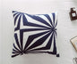 Navy Geometric Abstract Cream Embroidery Cushion Cover