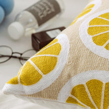 Scandinavian Embroidery Lemon Cushion Cover - 18in x 18in