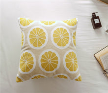 Beige Scandinavian Embroidery Lemon Cushion Cover - 18in x 18in