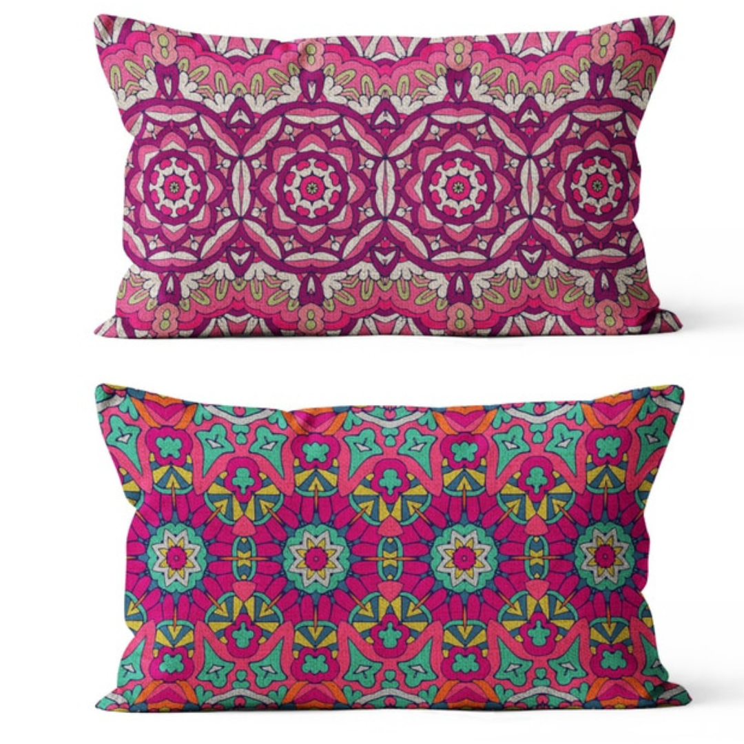 Cute Boho Scandi Mandala Cushion Covers 30in x 50in